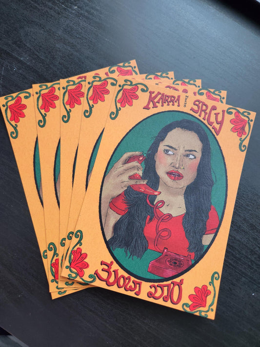 Karra Means Spicy Postcard, 4"x6" Art Print