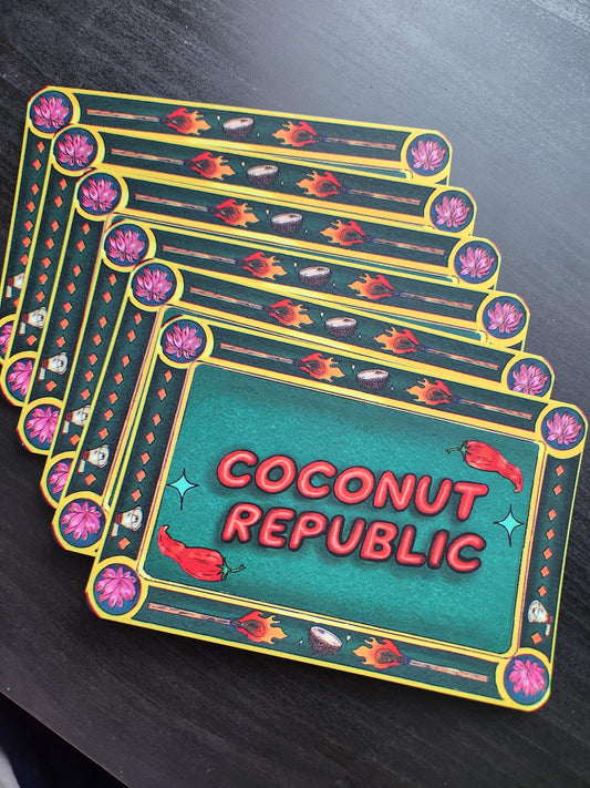 Coconut Republic Postcard, 4"x6" Art Print